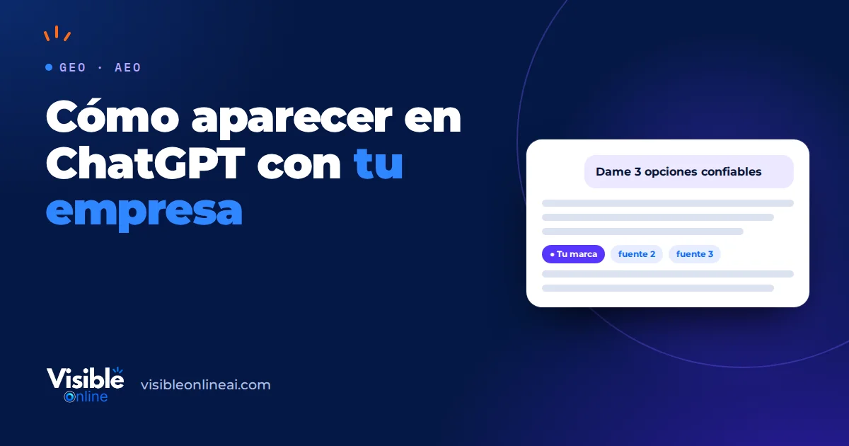 Cómo aparecer en ChatGPT con tu empresa